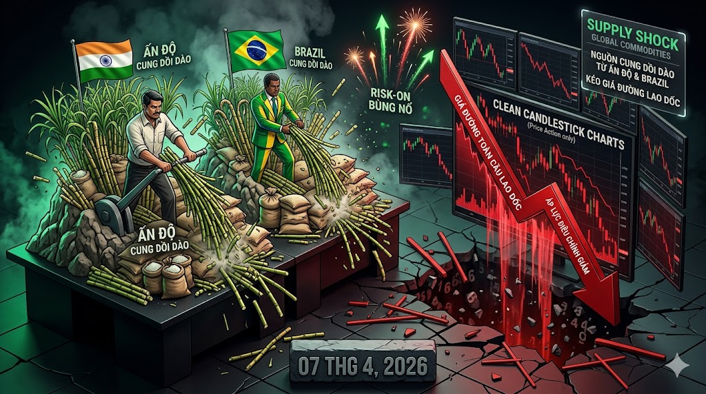 Nguồn cung dồi dào từ Ấn Độ và Brazil đẩy giá đường lao dốc