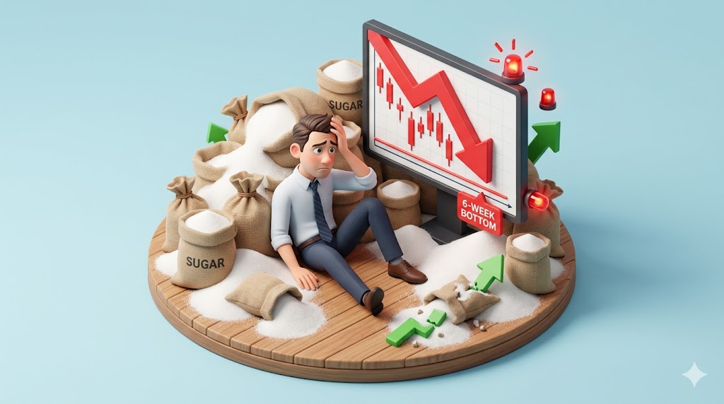 Nguồn cung dồi dào đẩy giá đường chạm đáy sáu tuần